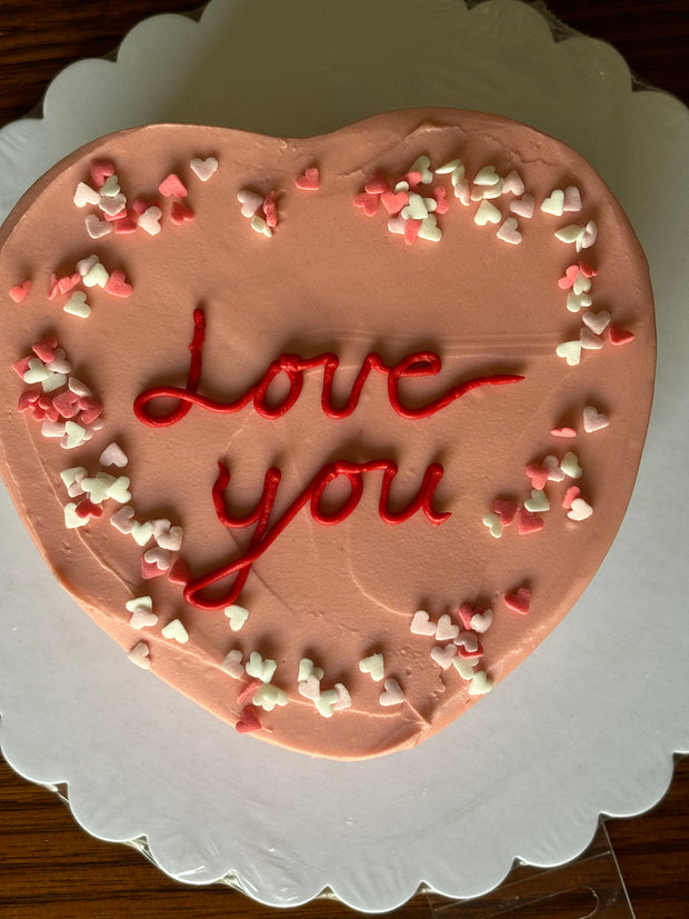 6” heart cake